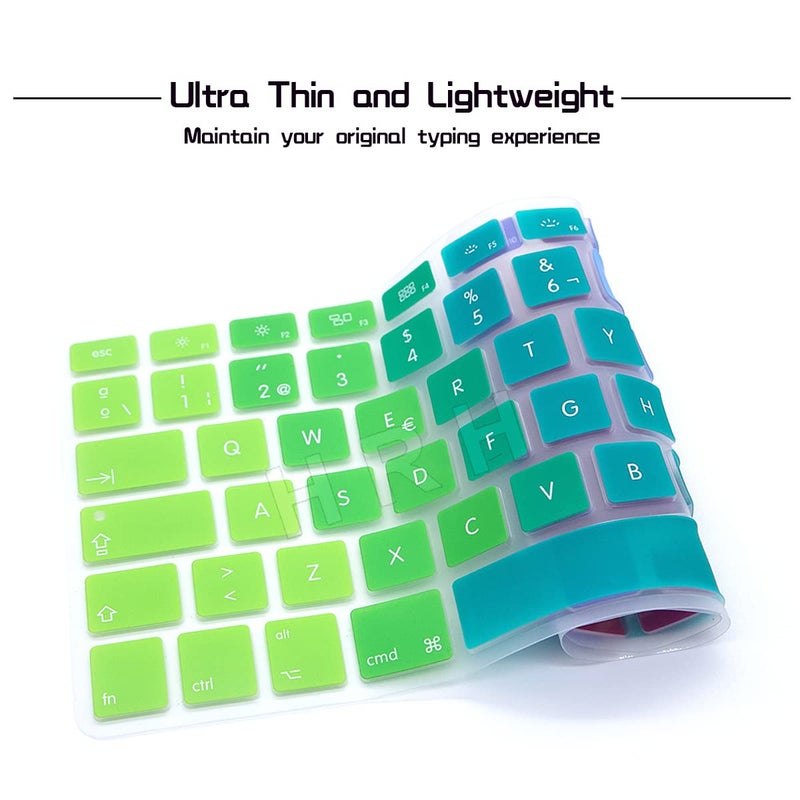 HRH Spanish Silicone Keyboard Cover Skin for MacBook Air 13,for MacBook Pro 13/15/17 (with or w/Out Retina Display, 2015 or Older Version),for iMac Older EU Layout Keyboard Protector-Rainbow - Image 4